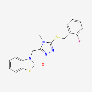3-((5-((2-fluorobenzyl)thio)-4-methyl-4H-1,2,4-triazol-3-yl)methyl)benzo[d]thiazol-2(3H)-one