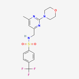 molecular formula C17H19F3N4O3S B2383097 N-((6-methyl-2-morpholinopyrimidin-4-yl)methyl)-4-(trifluoromethyl)benzenesulfonamide CAS No. 1797224-43-1