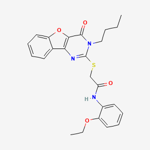 molecular formula C24H25N3O4S B2383109 2-[(3-丁基-4-氧代-3,4-二氢[1]苯并呋喃[3,2-d]嘧啶-2-基)硫代基]-N-(2-乙氧苯基)乙酰胺 CAS No. 899982-17-3