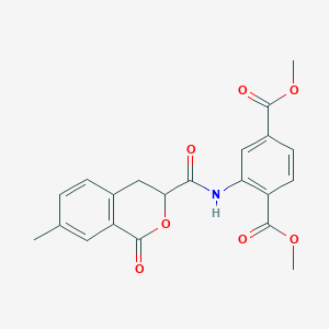 molecular formula C21H19NO7 B2383110 Dimethyl 2-(7-methyl-1-oxoisochroman-3-carboxamido)terephthalate CAS No. 890600-51-8