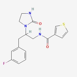 molecular formula C17H18FN3O2S B2383112 N-(3-(3-fluorophenyl)-2-(2-oxoimidazolidin-1-yl)propyl)thiophene-3-carboxamide CAS No. 1421522-98-6