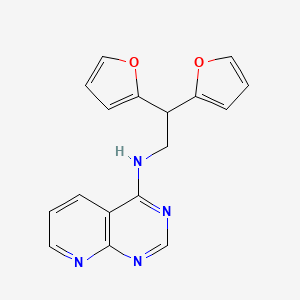 molecular formula C17H14N4O2 B2383124 N-[2,2-Bis(furan-2-yl)ethyl]pyrido[2,3-d]pyrimidin-4-amine CAS No. 2379996-21-9
