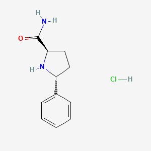 molecular formula C11H15ClN2O B2383127 (2R,5R)-5-Phenylpyrrolidine-2-carboxamide;hydrochloride CAS No. 1843449-59-1