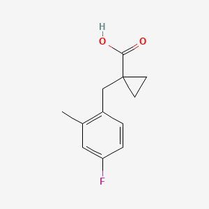 molecular formula C12H13FO2 B2383134 1-[(4-Fluoro-2-methylphenyl)methyl]cyclopropane-1-carboxylic acid CAS No. 1602871-83-9