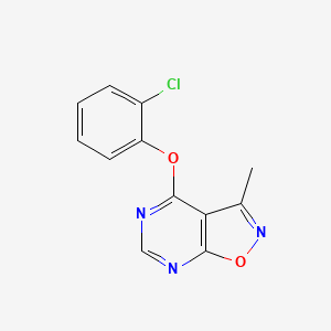molecular formula C12H8ClN3O2 B2383136 4-(2-Chlorophenoxy)-3-methyl-[1,2]oxazolo[5,4-d]pyrimidine CAS No. 672925-28-9