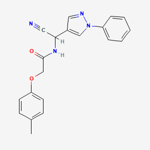 molecular formula C20H18N4O2 B2383154 N-[cyano(1-phenyl-1H-pyrazol-4-yl)methyl]-2-(4-methylphenoxy)acetamide CAS No. 1280922-20-4