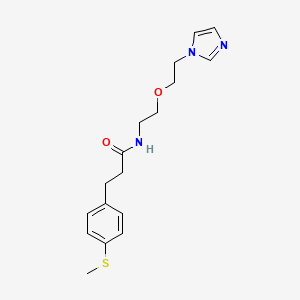 molecular formula C17H23N3O2S B2383164 N-(2-(2-(1H-imidazol-1-yl)ethoxy)ethyl)-3-(4-(methylthio)phenyl)propanamide CAS No. 2034232-36-3