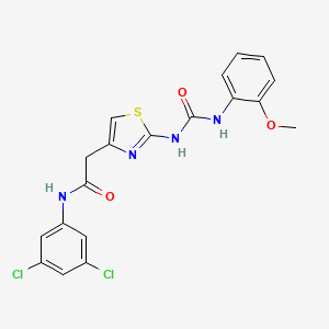 molecular formula C19H16Cl2N4O3S B2383166 N-(3,5-dichlorophenyl)-2-(2-(3-(2-methoxyphenyl)ureido)thiazol-4-yl)acetamide CAS No. 921476-01-9