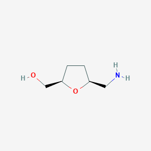 molecular formula C6H13NO2 B2383171 [(2R,5S)-5-(Aminomethyl)oxolan-2-yl]methanol CAS No. 1146594-40-2; 1354353-65-3