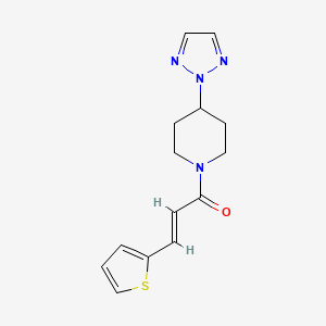 molecular formula C14H16N4OS B2383174 (E)-1-(4-(2H-1,2,3-triazol-2-yl)piperidin-1-yl)-3-(thiophen-2-yl)prop-2-en-1-one CAS No. 2034997-14-1