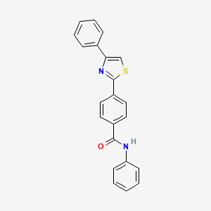molecular formula C22H16N2OS B2383185 N-phenyl-4-(4-phenyl-1,3-thiazol-2-yl)benzamide CAS No. 321429-73-6