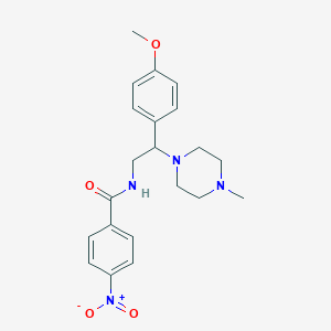 molecular formula C21H26N4O4 B2383188 N-[2-(4-methoxyphenyl)-2-(4-methylpiperazin-1-yl)ethyl]-4-nitrobenzamide CAS No. 906159-89-5