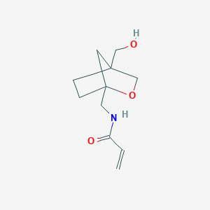 molecular formula C11H17NO3 B2383190 N-[[4-(Hydroxymethyl)-2-oxabicyclo[2.2.1]heptan-1-yl]methyl]prop-2-enamide CAS No. 2411219-73-1