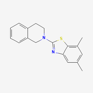 molecular formula C18H18N2S B2383201 2-(3,4-dihydroisoquinolin-2(1H)-yl)-5,7-dimethylbenzo[d]thiazole CAS No. 863001-36-9