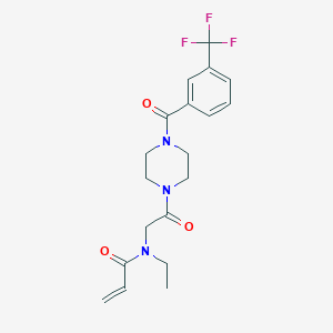 molecular formula C19H22F3N3O3 B2383202 N-Ethyl-N-[2-oxo-2-[4-[3-(trifluoromethyl)benzoyl]piperazin-1-yl]ethyl]prop-2-enamide CAS No. 2361821-14-7