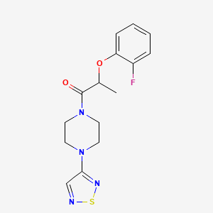 molecular formula C15H17FN4O2S B2383206 2-(2-氟苯氧基)-1-[4-(1,2,5-噻二唑-3-基)哌嗪-1-基]丙烷-1-酮 CAS No. 2097920-52-8