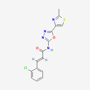 molecular formula C15H11ClN4O2S B2383207 (E)-3-(2-chlorophenyl)-N-(5-(2-methylthiazol-4-yl)-1,3,4-oxadiazol-2-yl)acrylamide CAS No. 1251711-74-6