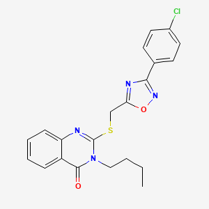 molecular formula C21H19ClN4O2S B2383210 3-butyl-2-(((3-(4-chlorophenyl)-1,2,4-oxadiazol-5-yl)methyl)thio)quinazolin-4(3H)-one CAS No. 2034514-81-1