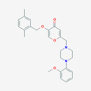 molecular formula C26H30N2O4 B2383221 5-((2,5-二甲苯甲基)氧基)-2-((4-(2-甲氧苯基)哌嗪-1-基)甲基)-4H-吡喃-4-酮 CAS No. 898442-04-1