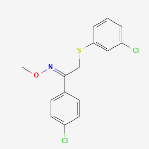 molecular formula C15H13Cl2NOS B2383260 (E)-[1-(4-氯苯基)-2-[(3-氯苯基)硫烷基]乙叉基](甲氧基)胺 CAS No. 341965-75-1