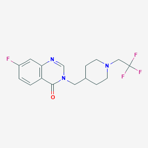 molecular formula C16H17F4N3O B2383282 7-Fluoro-3-[[1-(2,2,2-trifluoroethyl)piperidin-4-yl]methyl]quinazolin-4-one CAS No. 2415632-88-9
