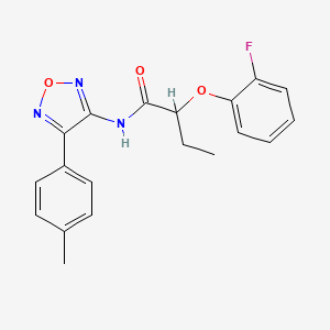 molecular formula C19H18FN3O3 B2383292 2-(2-fluorophenoxy)-N-[4-(4-methylphenyl)-1,2,5-oxadiazol-3-yl]butanamide CAS No. 874127-03-4