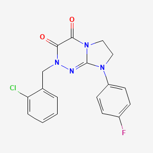 molecular formula C18H14ClFN4O2 B2383293 2-(2-chlorobenzyl)-8-(4-fluorophenyl)-7,8-dihydroimidazo[2,1-c][1,2,4]triazine-3,4(2H,6H)-dione CAS No. 941888-24-0