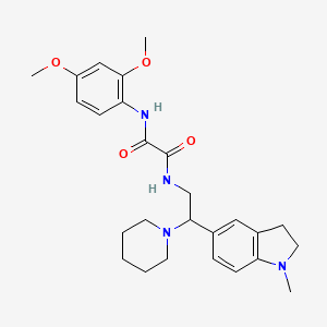 molecular formula C26H34N4O4 B2383295 N1-(2,4-dimethoxyphenyl)-N2-(2-(1-methylindolin-5-yl)-2-(piperidin-1-yl)ethyl)oxalamide CAS No. 922031-95-6