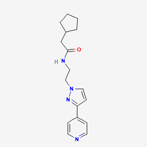 molecular formula C17H22N4O B2383297 2-cyclopentyl-N-(2-(3-(pyridin-4-yl)-1H-pyrazol-1-yl)ethyl)acetamide CAS No. 1448136-47-7