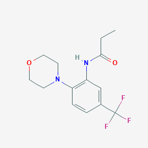 molecular formula C14H17F3N2O2 B238330 N-(2-Morpholin-4-yl-5-trifluoromethyl-phenyl)-propionamide 