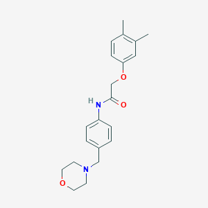molecular formula C21H26N2O3 B238331 2-(3,4-dimethylphenoxy)-N-[4-(morpholin-4-ylmethyl)phenyl]acetamide 