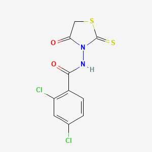 molecular formula C10H6Cl2N2O2S2 B2383310 2,4-dichloro-N-(4-oxo-2-sulfanylidene-1,3-thiazolidin-3-yl)benzamide CAS No. 638138-43-9
