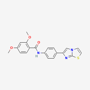 molecular formula C20H17N3O3S B2383313 N-(4-{imidazo[2,1-b][1,3]thiazol-6-yl}phenyl)-2,4-dimethoxybenzamide CAS No. 893991-09-8
