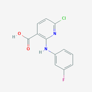 molecular formula C12H8ClFN2O2 B2383314 6-Chloro-2-(3-fluoroanilino)pyridine-3-carboxylic acid CAS No. 1406100-38-6
