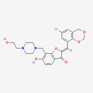 molecular formula C24H25ClN2O6 B2383316 (Z)-2-((6-chloro-4H-benzo[d][1,3]dioxin-8-yl)methylene)-6-hydroxy-7-((4-(2-hydroxyethyl)piperazin-1-yl)methyl)benzofuran-3(2H)-one CAS No. 929489-09-8
