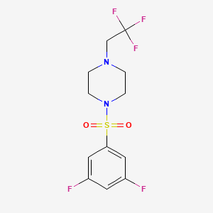 molecular formula C12H13F5N2O2S B2383320 1-((3,5-Difluorophenyl)sulfonyl)-4-(2,2,2-trifluoroethyl)piperazine CAS No. 1235022-00-0