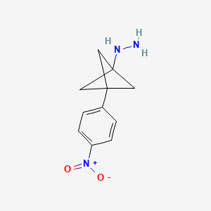 molecular formula C11H13N3O2 B2383321 [3-(4-Nitrophenyl)-1-bicyclo[1.1.1]pentanyl]hydrazine CAS No. 2287288-06-4