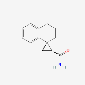 molecular formula C13H15NO B2383322 (1'R,4R)-Spiro[2,3-dihydro-1H-naphthalene-4,2'-cyclopropane]-1'-carboxamide CAS No. 2287237-23-2