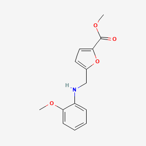 molecular formula C14H15NO4 B2383331 Methyl 5-{[(2-methoxyphenyl)amino]methyl}-2-furoate CAS No. 887359-96-8