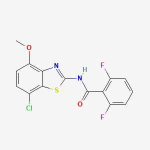 molecular formula C15H9ClF2N2O2S B2383333 N-(7-chloro-4-methoxybenzo[d]thiazol-2-yl)-2,6-difluorobenzamide CAS No. 886949-30-0