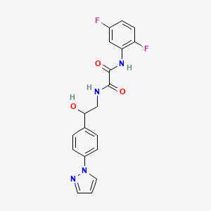 molecular formula C19H16F2N4O3 B2383338 N'-(2,5-Difluorophenyl)-N-[2-hydroxy-2-(4-pyrazol-1-ylphenyl)ethyl]oxamide CAS No. 2415492-27-0