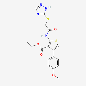 ethyl 4-(4-methoxyphenyl)-2-[[2-(1H-1,2,4-triazol-5-ylsulfanyl)acetyl]amino]thiophene-3-carboxylate