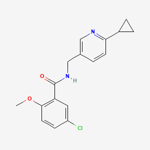 molecular formula C17H17ClN2O2 B2383358 5-chloro-N-((6-cyclopropylpyridin-3-yl)methyl)-2-methoxybenzamide CAS No. 2320467-28-3