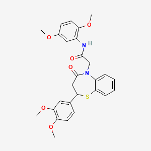 N-(2,5-dimethoxyphenyl)-2-(2-(3,4-dimethoxyphenyl)-4-oxo-3,4-dihydrobenzo[b][1,4]thiazepin-5(2H)-yl)acetamide