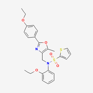 molecular formula C25H26N2O5S2 B2383370 N-(2-ethoxyphenyl)-N-((2-(4-ethoxyphenyl)-5-methyloxazol-4-yl)methyl)thiophene-2-sulfonamide CAS No. 1251692-92-8