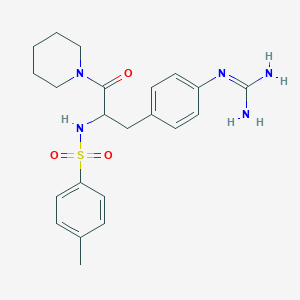 molecular formula C22H29N5O3S B238338 N(alpha)-(4-Toluenesulfonyl)-4-guanidinophenylalanylpiperidine CAS No. 137623-46-2