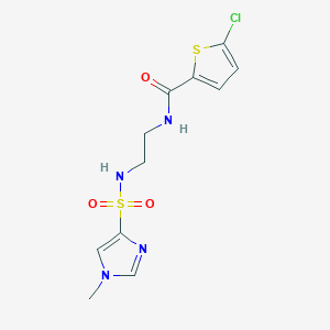 molecular formula C11H13ClN4O3S2 B2383385 5-氯-N-(2-(1-甲基-1H-咪唑-4-磺酰胺)乙基)噻吩-2-甲酰胺 CAS No. 1798672-65-7