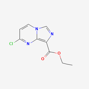 molecular formula C9H8ClN3O2 B2383388 2-氯咪唑并[1,5-a]嘧啶-8-羧酸乙酯 CAS No. 1250998-26-5