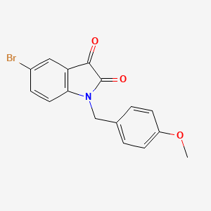 molecular formula C16H12BrNO3 B2383402 5-溴-1-(4-甲氧基苄基)吲哚啉-2,3-二酮 CAS No. 708251-87-0