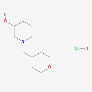 molecular formula C11H22ClNO2 B2383408 1-((四氢-2H-吡喃-4-基)甲基)哌啶-3-醇盐酸盐 CAS No. 2034552-12-8